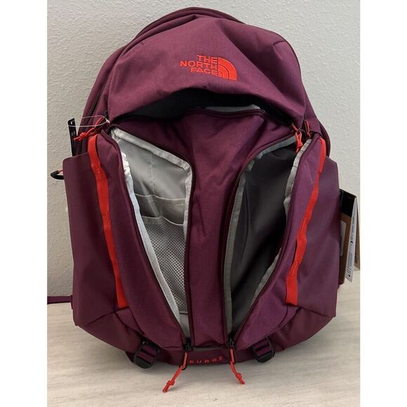 The North Face Surge Laptop Backpack Boysenberry/Fiery Red 31L Large NEW - Picture 16 of 16